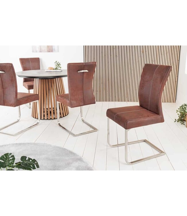 Invicta Interior Sledestoel SAMSON donker koffie roestvrijstalen frame met comforthandgreep - 35767