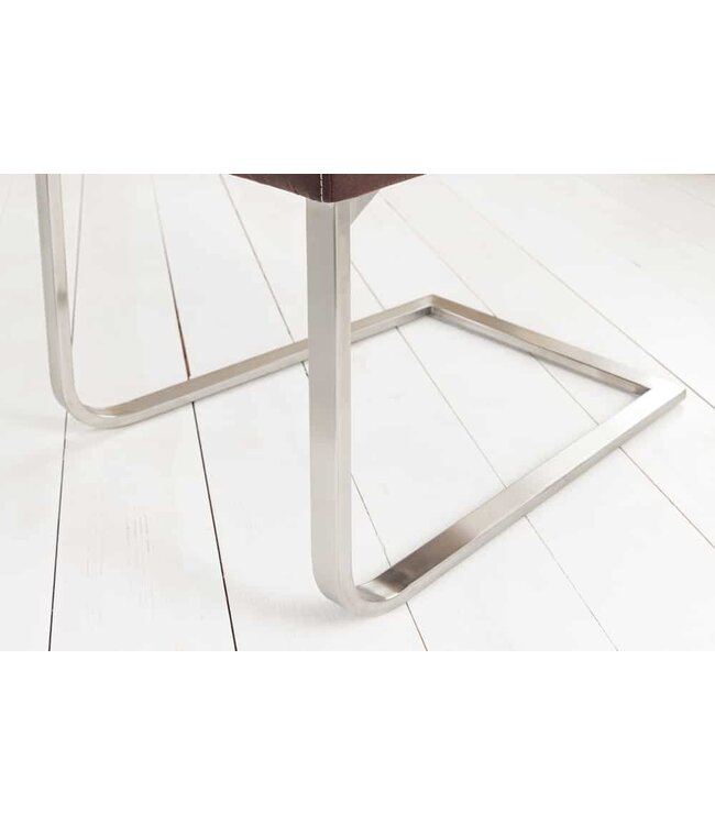 Invicta Interior Sledestoel SAMSON donker koffie roestvrijstalen frame met comforthandgreep - 35767