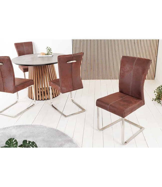 Invicta Interior Sledestoel SAMSON donker koffie roestvrijstalen frame met comforthandgreep - 35767