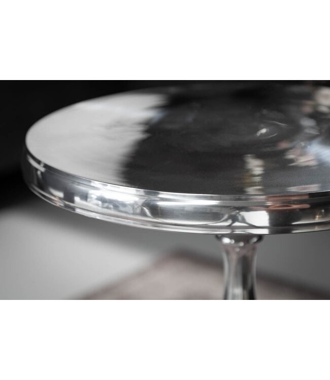 Invicta Interior Elegante bijzettafel SAVOY 55cm zilver gepolijst statief met rond blad - 35735