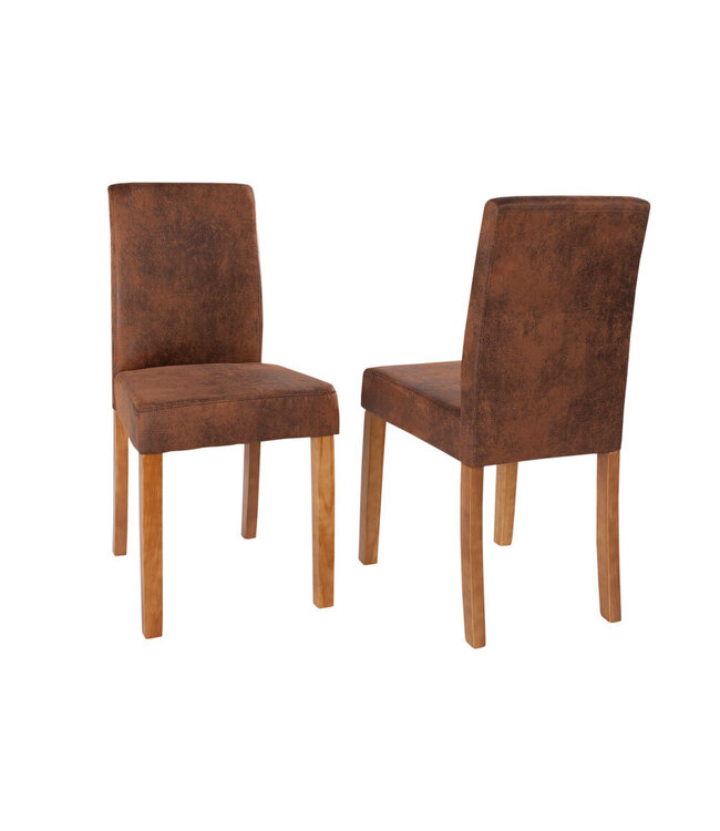 Invicta Interior Edele koloniale stoel GENUA whiskybruin vintage look grenen massief houten poten - 35254