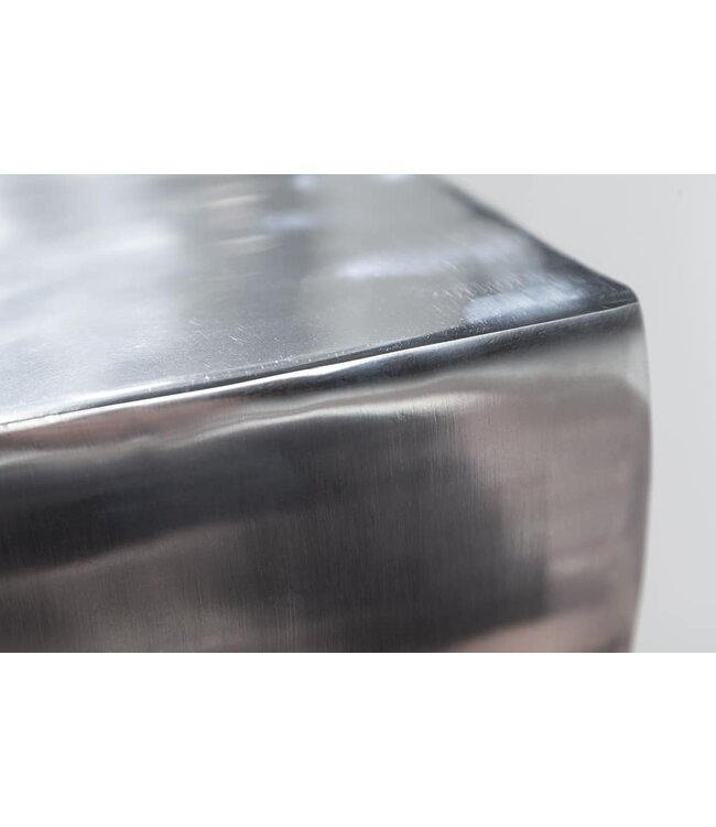 Invicta Interior Sculpturale bijzettafel TWIST 30cm zilver gepolijst aluminium kruk modern design - 30220