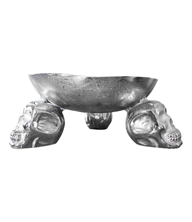 Invicta Interior Design fruitschaal SKULL 35cm zilveren aluminium schedelschaal - 22917