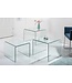 Invicta Interior Designset van 3 glazen salontafels FANTOME 60cm bijzettafels transparant - 22864