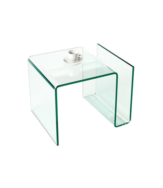 Invicta Interior Extravagante glazen salontafel FANTOME 50cm bijzettafel met opbergvak voor tijdschriften transparant - 22860