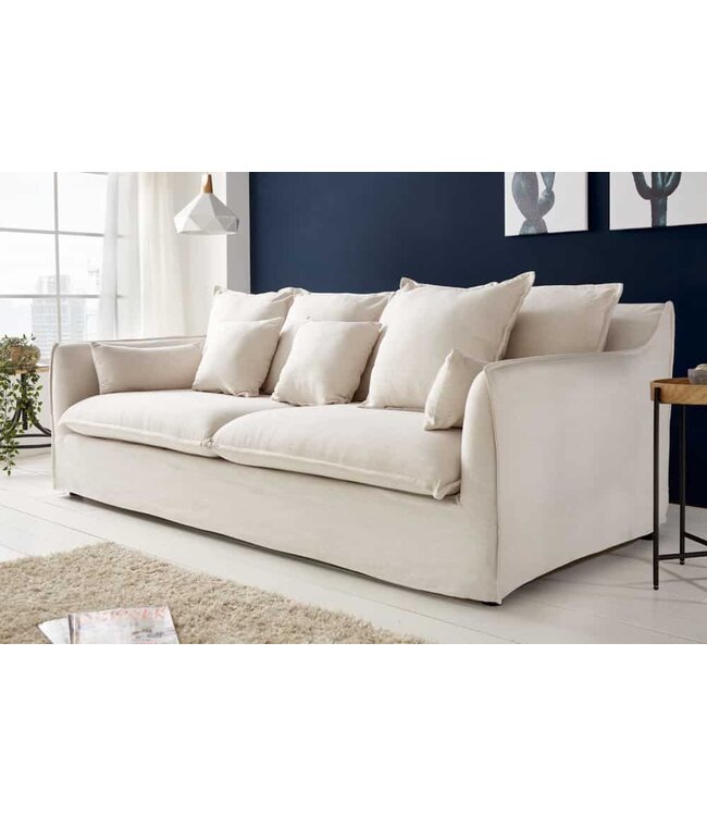 Invicta Interior Bank 3-zits Heaven Natuur Linnen 202cm - 22689