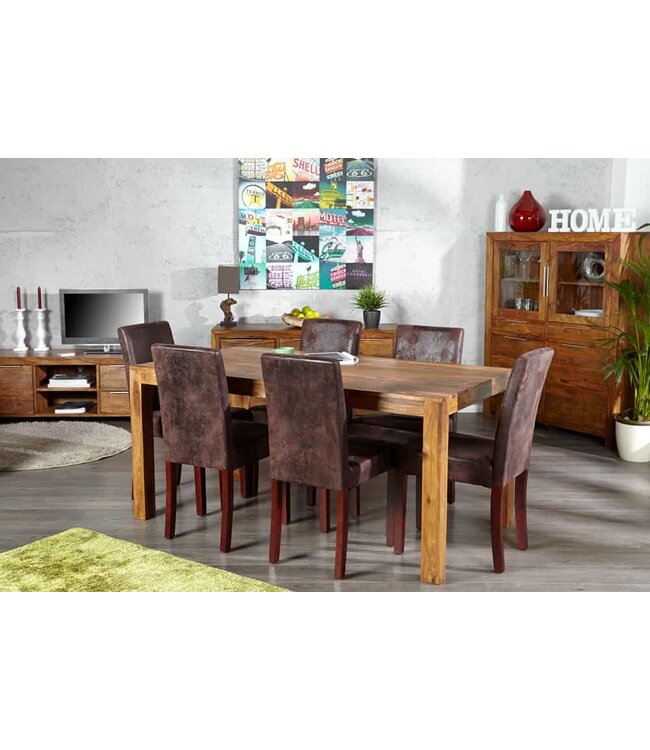 Invicta Interior Massief tv-meubel PURE 135cm Sheesham steenafwerking lowboard palissanderhout - 22684