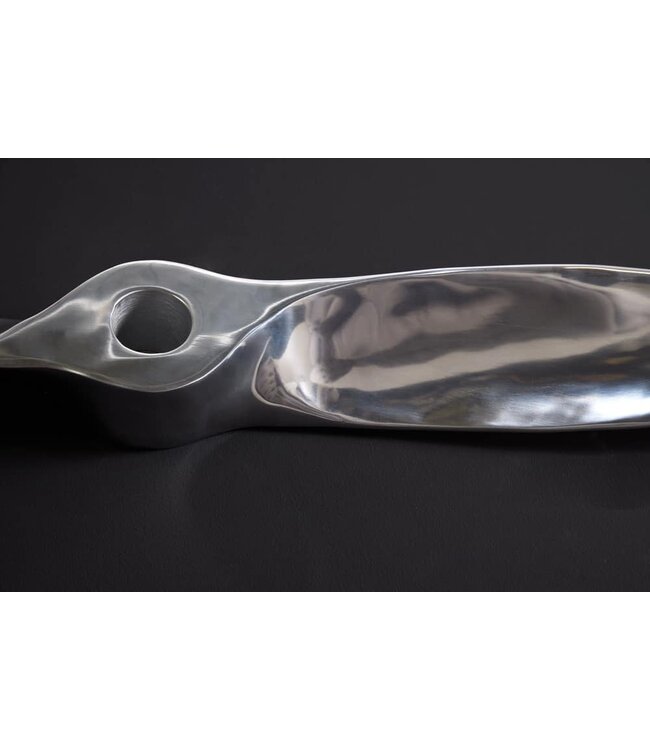 Invicta Interior Authentieke wanddecoratie SCREW II 110cm zilveren vliegtuigpropeller - 21705