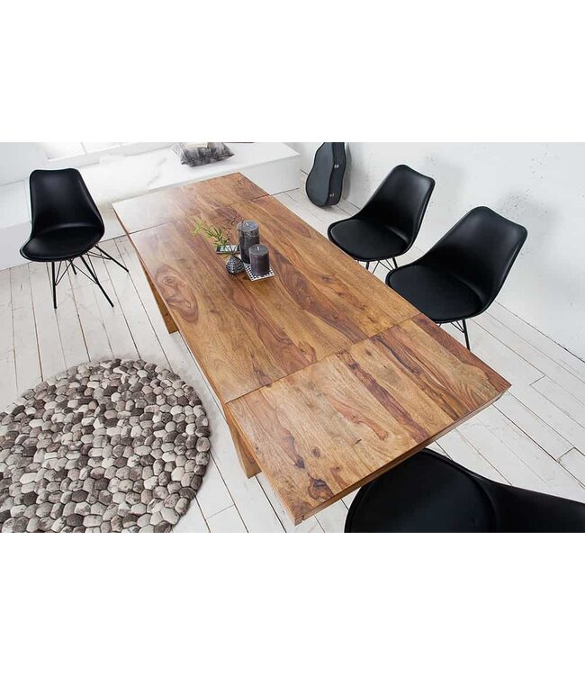Invicta Interior Massief houten eettafel PURE 120-200cm Sheesham met verlengplaten - 20976