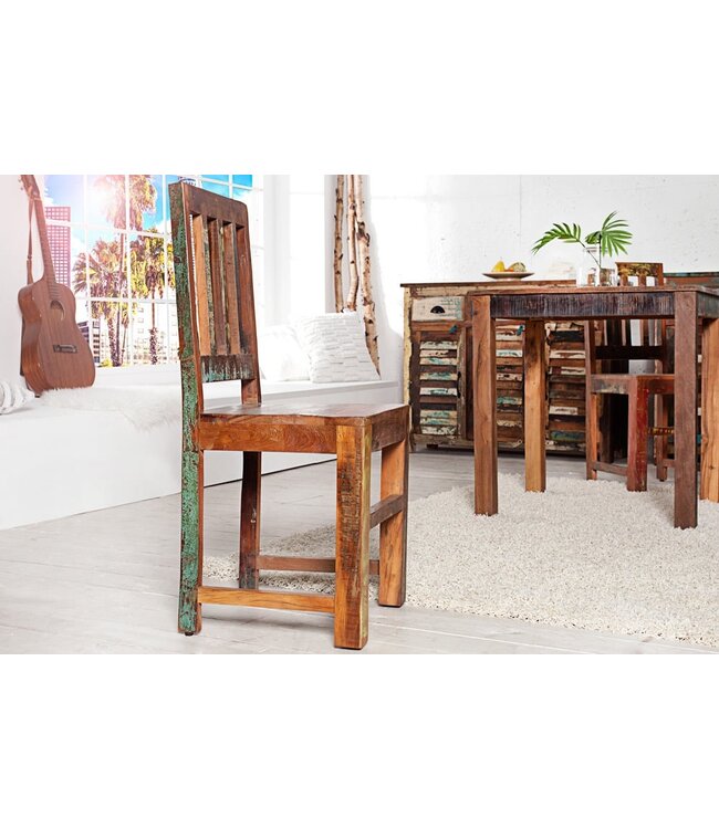 Invicta Interior Massief houten stoel JAKARTA gemaakt van gerecyclede vissersboten - 20255