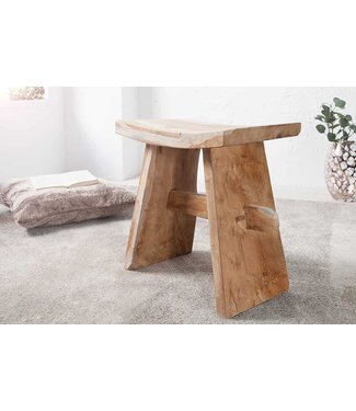 Invicta Interior Massieve kruk ZEN 40cm teakhouten bijzettafel - 18672