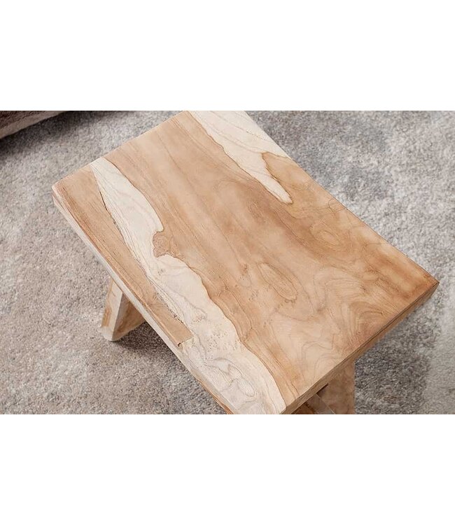 Invicta Interior Massieve kruk ZEN 40cm teakhouten bijzettafel - 18672