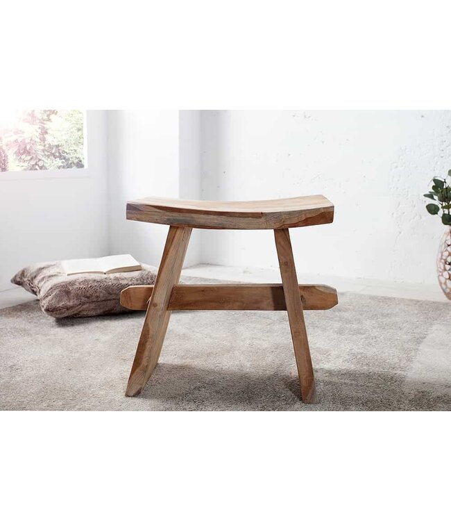 Invicta Interior Massieve kruk ZEN 40cm teakhouten bijzettafel - 18672