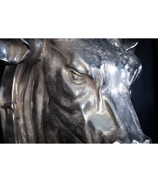 Invicta Interior Extravagante wanddecoratie van een stierenkop TORERO 65cm zilveren decoratieve schedel - 17372
