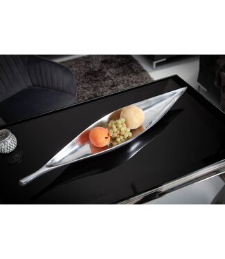 Invicta Interior Handgemaakte decoratieve kom SILVER LEAF 60cm zilver aluminium - 17370