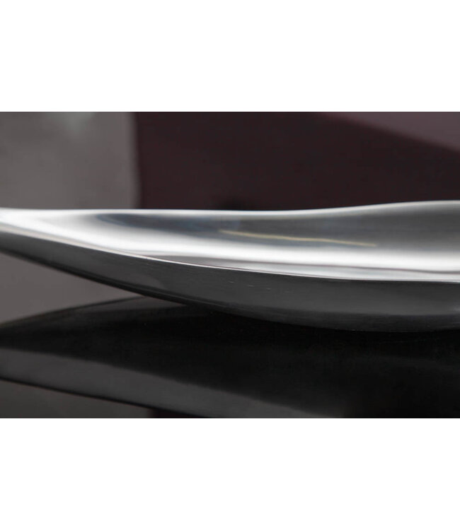 Invicta Interior Handgemaakte decoratieve kom SILVER LEAF 60cm zilver aluminium - 17370