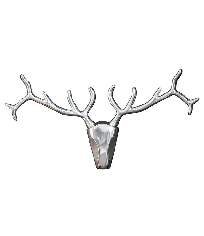 Invicta Interior Moderne wanddecoratie VEADO 98cm zilveren hertengewei - 12582