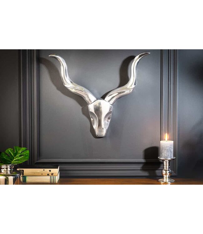 Invicta Interior Moderne wanddecoratie STYLE ROCKS 50cm zilver gewei - 8914