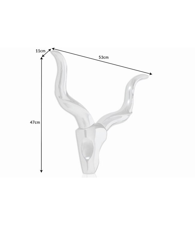 Invicta Interior Moderne wanddecoratie STYLE ROCKS 50cm zilver gewei - 8914