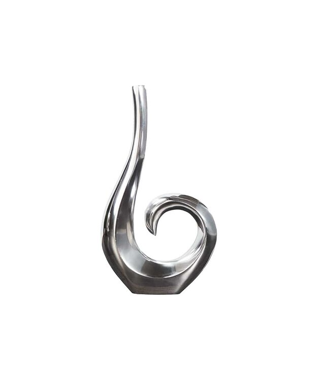 Invicta Interior Moderne vaas WAVE 47cm zilver aluminium gepolijst decoratie - 8841