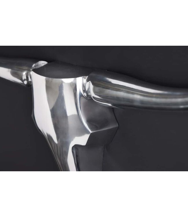 Invicta Interior Modern design wanddecoratie BULL XL 120cm zilver aluminium stierenkop - 8528