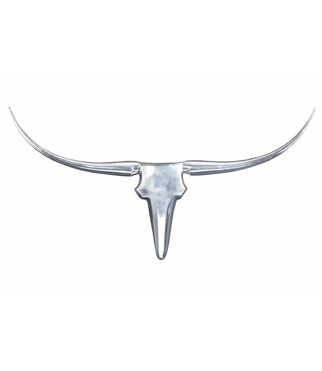 Invicta Interior Modern design wanddecoratie BULL XL 120cm zilver aluminium stierenkop - 8528