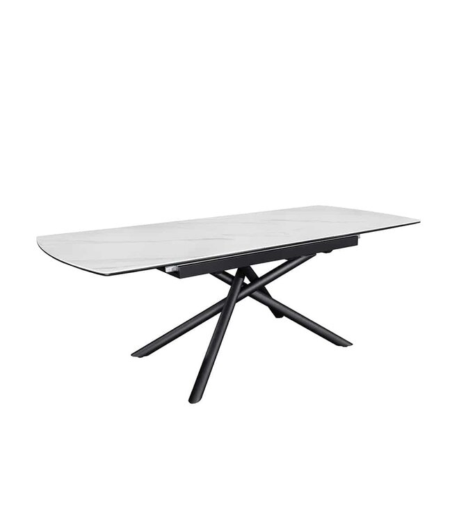 Invicta Interior Uitschuifbare eettafel MIKADO 180-230cm wit keramiek zwart sterrenframe - 46495