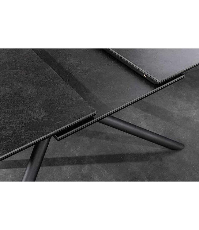 Invicta Interior Uitschuifbare eettafel MIKADO 180-230cm grafiet keramiek zwart ster onderstel - 46496