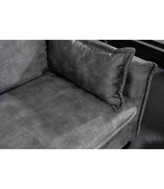 Invicta Interior Design slaapbank APARTMENT 215 cm grijs fluwelen 3-zitsbank incl. bedbox kussen - 47133