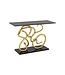 Invicta Interior Extravagante consoletafel WILDLIFE SNAKE 115 cm zwart goud marmeren slangensculptuur - 45030