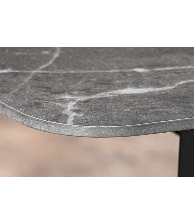 Invicta Interior Moderne eettafel MILANO 180cm antraciet keramiek zwarte metalen poten - 46993