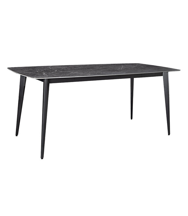 Invicta Interior Moderne eettafel MILANO 160 cm antraciet keramiek zwarte metalen poten - 46992