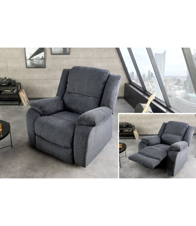 Invicta Interior Bioscoopfauteuil HOLLYWOOD, gestructureerde stof, donkergrijs - 47594