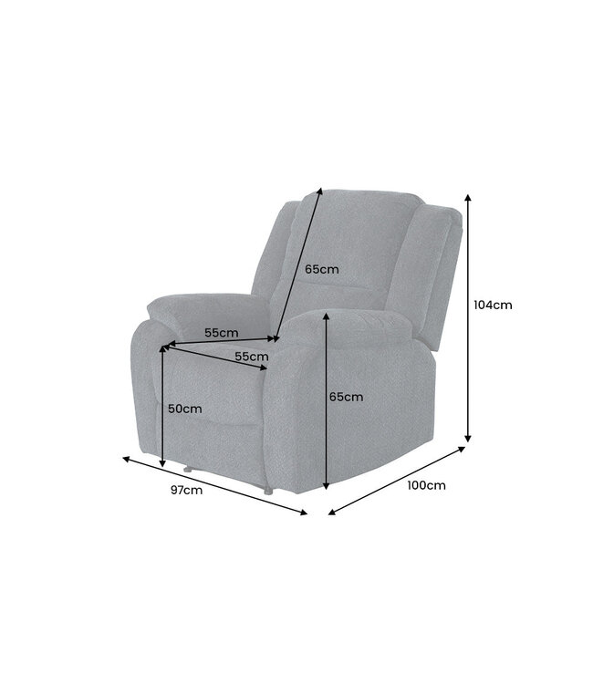 Invicta Interior Bioscoopfauteuil HOLLYWOOD, gestructureerde stof, donkergrijs - 47594
