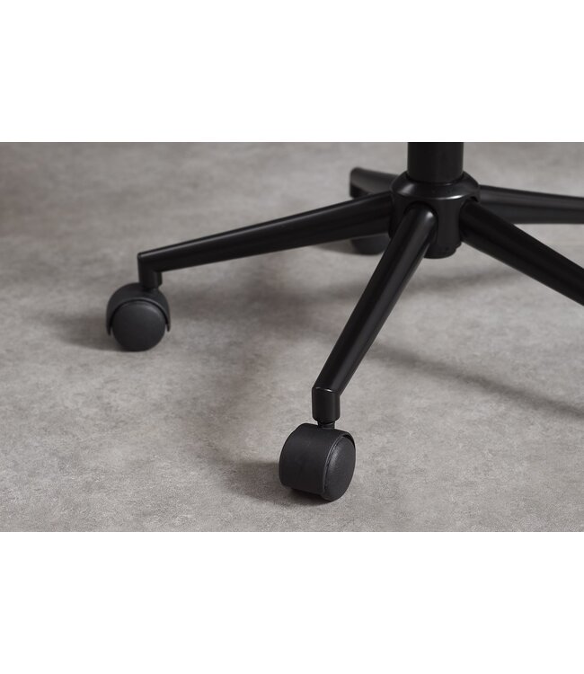 Invicta Interior Bureaustoel ORGANIC draaibaar kunstleer zwart met walnoothouten look - 47722