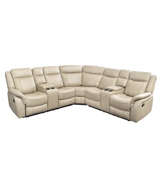 Invicta Interior Cinema fauteuil HOLLYWOD 5-zits kunstleer beige - 47589