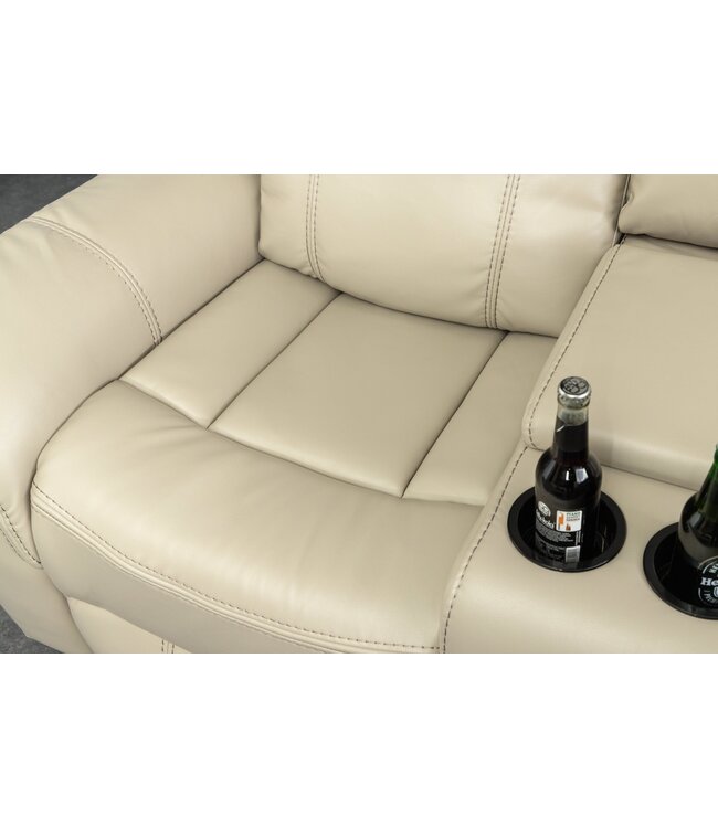 Invicta Interior Cinema fauteuil HOLLYWOOD 5-zits kunstleer beige - 47589