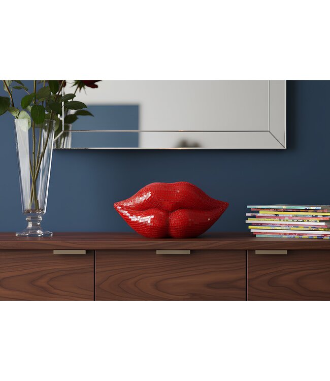Invicta Interior Decoratie DISCO LIP 30cm 3D mozaïek lippen rood - 48037