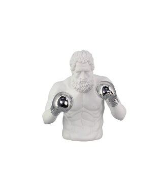 Invicta Interior Decoratiefiguur BOXER 50 cm wit zilver - 48034