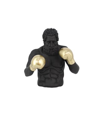Invicta Interior Decoratiefiguur BOXER 50cm zwart goud - 48032