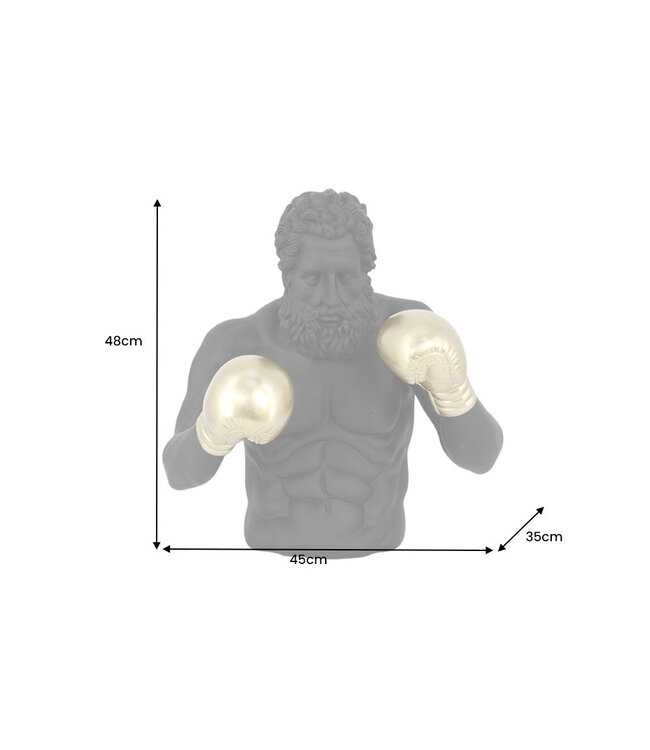 Invicta Interior Decoratiefiguur BOXER 50cm zwart goud - 48032