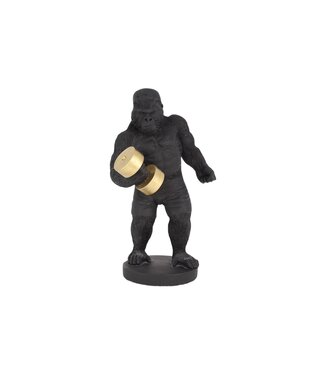 Invicta Interior Decoratiefiguur KING APE 30cm gorilla zwart goud - 48044