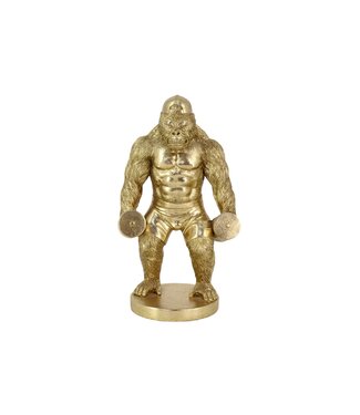 Invicta Interior Decoratiefiguur KING APE 35cm handgemaakte gorilla goud - 48050