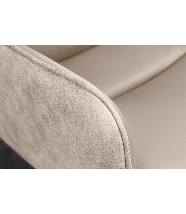 Invicta Interior Draaistoel BIG GEORGE 360° met armleuningen van leer en microvezel in beige - 48404