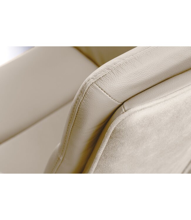 Invicta Interior Draaistoel BIG GEORGE 360° met armleuningen van leer en microvezel in beige - 48404