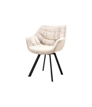 Invicta Interior Draaistoel THE DUTCH COMFORT, 180° draaibaar, champagnebeige, zwarte poten - 48434