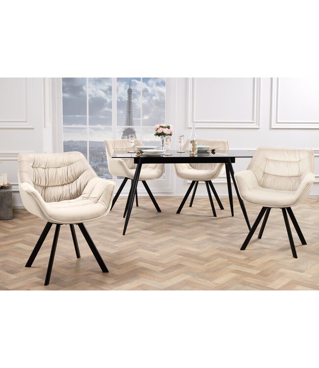 Invicta Interior Draaistoel THE DUTCH COMFORT, 180° draaibaar, champagnebeige, zwarte poten - 48434