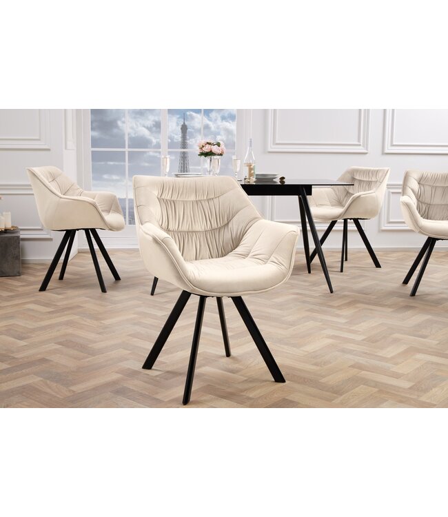 Invicta Interior Draaistoel THE DUTCH COMFORT, 180° draaibaar, champagnebeige, zwarte poten - 48434