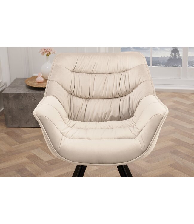 Invicta Interior Draaistoel THE DUTCH COMFORT, 180° draaibaar, champagnebeige, zwarte poten - 48434