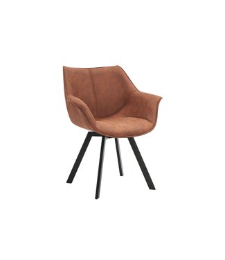 Invicta Interior Draaistoel THE DUTCH RETRO, 180° draaibaar, antiekbruin, zwarte poten - 48435